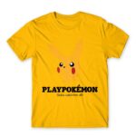 Playpokémon Gold Men's Tee for Brand Parody, Funny