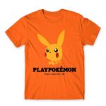 Playpokémon Orange Men's Tee for Brand Parody, Funny