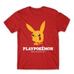 Playpokémon Red Men's Tee for Brand Parody, Funny