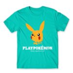 Playpokémon Turquoise Men's T-shirt for Brand Parody, Funny