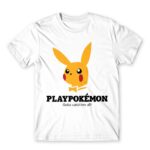 Playpokémon White Men's Tee for Brand Parody, Funny