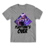 Playtime’s over Grey Melange Men's Tee for Gaming, League Of Legends
