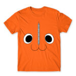 Pochita face: Chainsaw Man Orange Men's Tee for Anime, Chainsaw Man