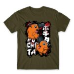 Pochita Graffiti Army Men's Tee for Anime, Chainsaw Man