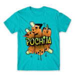 Pochita – Graffiti Atoll Blue Men's Tee for Anime, Chainsaw Man