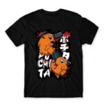Pochita Graffiti Black Men's T-shirt for Anime, Chainsaw Man