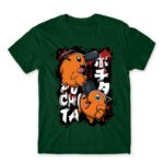 Pochita Graffiti Bottle Green Men's T-shirt for Anime, Chainsaw Man