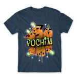Pochita – Graffiti Denim Men's T-shirt for Anime, Chainsaw Man