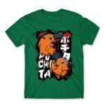 Pochita Graffiti Kelly Green Men's Tee for Anime, Chainsaw Man