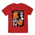 Pochita Graffiti Red Men's T-shirt for Anime, Chainsaw Man