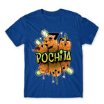 Pochita – Graffiti Royal Blue Men's T-shirt for Anime, Chainsaw Man