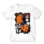 Pochita Graffiti White Men's T-shirt for Anime, Chainsaw Man