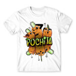 Pochita – Graffiti White Men's Tee for Anime, Chainsaw Man