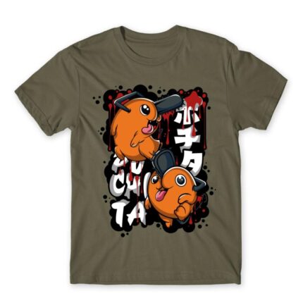 Pochita Graffiti Zinc Men's Tee for Anime, Chainsaw Man