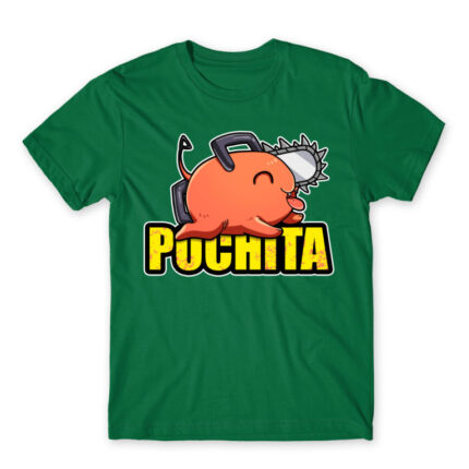 Pochita Kelly Green Men's T-shirt for Anime, Chainsaw Man