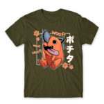 Pochita – Woof Army Men's T-shirt for Anime, Chainsaw Man