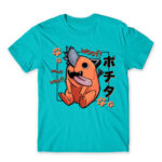 Pochita – Woof Atoll Blue Men's Tee for Anime, Chainsaw Man
