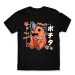 Pochita – Woof Black Men's T-shirt for Anime, Chainsaw Man