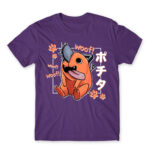Pochita – Woof Dark Purple Men's Tee for Anime, Chainsaw Man