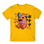 Pochita – Woof Gold Men's Tee for Anime, Chainsaw Man