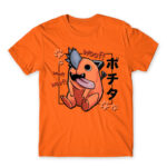Pochita – Woof Orange Men's Tee for Anime, Chainsaw Man