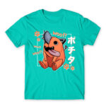 Pochita – Woof Turquoise Men's Tee for Anime, Chainsaw Man