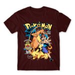 Pokémon Champion Burgundy Men's Tee for Anime, Pokemon