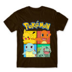 Pokémon Team Gen 1 Chocolate Men's Tee for Anime, Pokemon