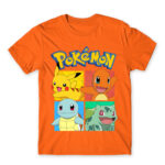 Pokémon Team Gen 1 Orange Men's T-shirt for Anime, Pokemon