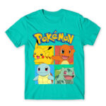 Pokémon Team Gen 1 Turquoise Men's T-shirt for Anime, Pokemon