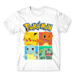 Pokémon Team Gen 1 White Men's Tee for Anime, Pokemon