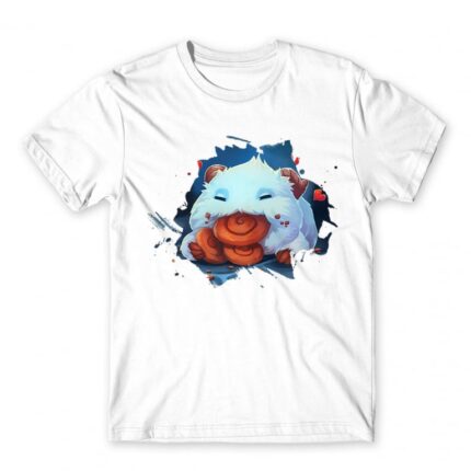 Poro Splash White Men's Tee for Gaming, League Of Legends