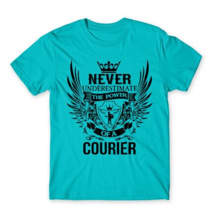 Power of a courier Atoll Blue Men's T-shirt for Courier, Work
