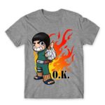 Power of Youth Grey Melange Men's Tee for Anime, Naruto