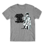 Psycho Pass – Kougami Shinya Grey Melange Men's Tee for Anime, Psycho Pass