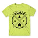 Railfan Apple Green Men's T-shirt for Train Conductor, Work
