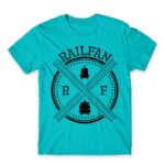 Railfan Atoll Blue Men's T-shirt for Train Conductor, Work