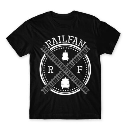 Railfan Black Men's T-shirt for Train Conductor, Work