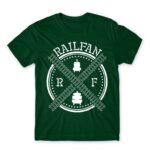Railfan Bottle Green Men's T-shirt for Train Conductor, Work