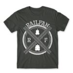 Railfan Dark Grey Men's T-shirt for Train Conductor, Work