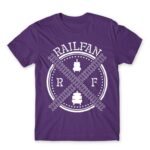 Railfan Dark Purple Men's Tee for Train Conductor, Work