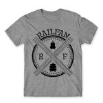 Railfan Grey Melange Men's T-shirt for Train Conductor, Work