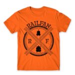 Railfan Orange Men's T-shirt for Train Conductor, Work
