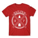 Railfan Red Men's Tee for Train Conductor, Work