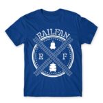 Railfan Royal Blue Men's Tee for Train Conductor, Work