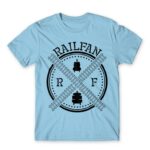 Railfan Sky Blue Men's T-shirt for Train Conductor, Work