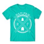 Railfan Turquoise Men's Tee for Train Conductor, Work