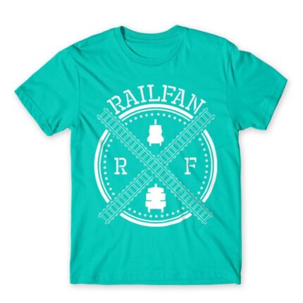 Railfan Turquoise Men's Tee for Train Conductor, Work