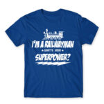 Railwayman superpower Royal Blue Men's T-shirt for Train Conductor, Work
