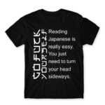 Reading japanese is easy Black Men's Tee for Funny, Sarcastic Humour